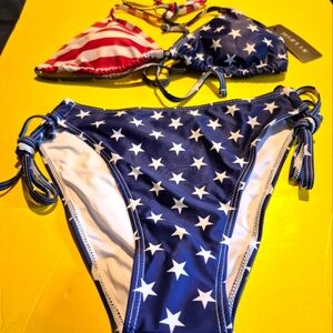 Blue and Red Star Bikini Set
